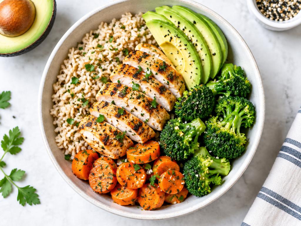 Bowl de frango e vegetais
